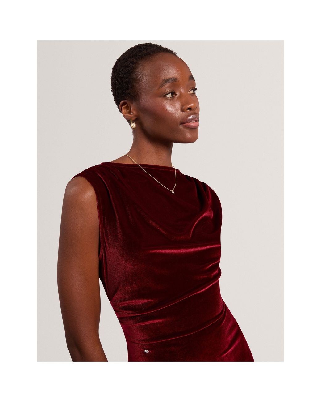 Ted Baker Red Ted Min Velvet Dress Ld64