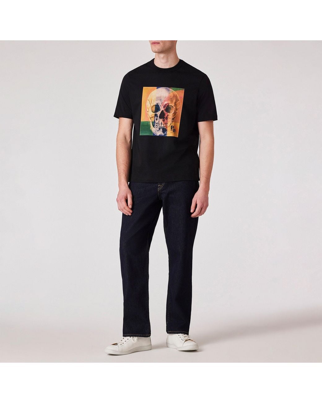 Paul Smith Black Skull Graphic Print T-Shirt for men