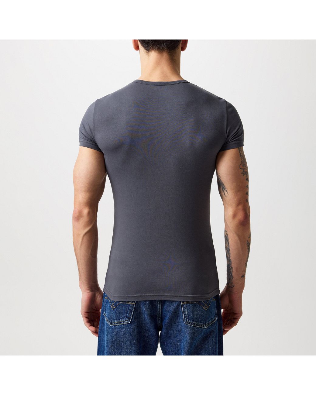 Emporio Armani Black Chest Logo T Shirt for men