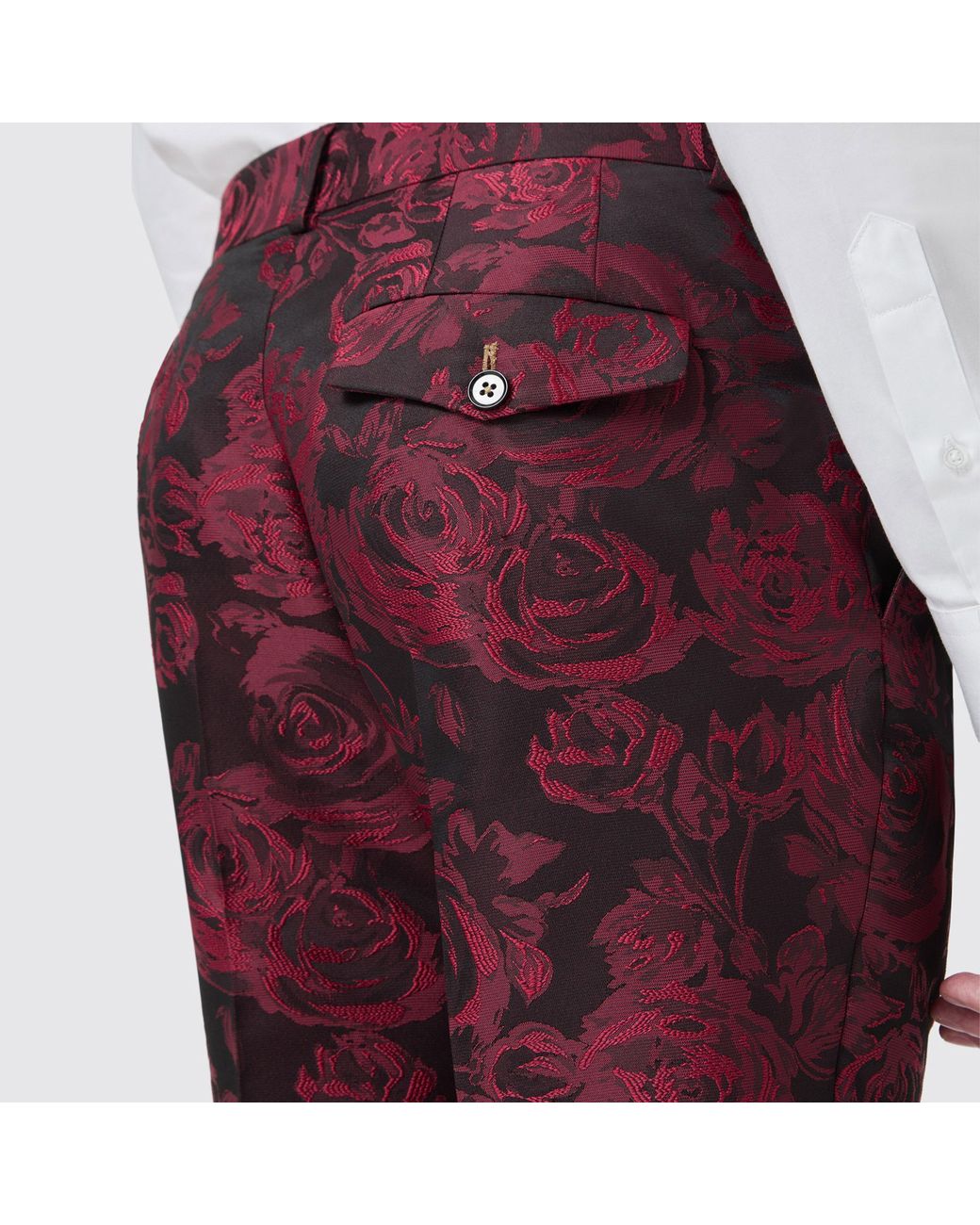 Twisted Tailor Red Era Slim Fit Trouser for men