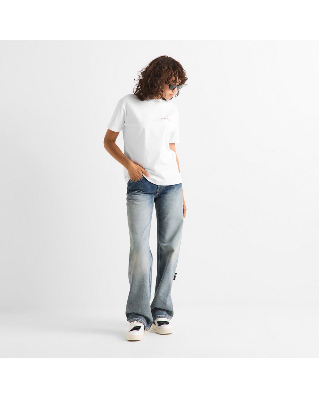 Off-White c/o Virgil Abloh White Chine Flower Cotton Short-Sleeve Oversized-Fit T-Shirt