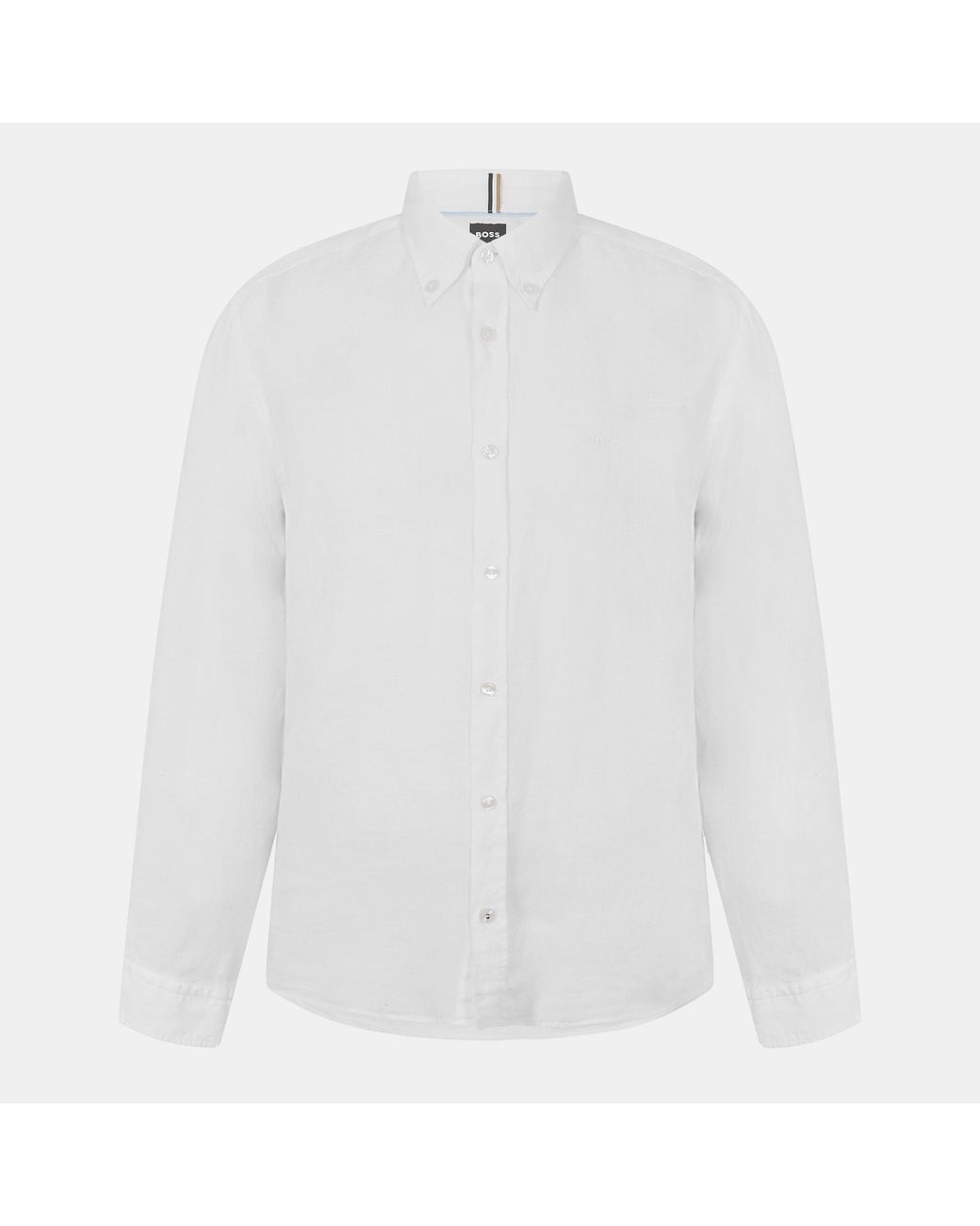 Boss White H Liam Long Sleeve Plain Shirt for men