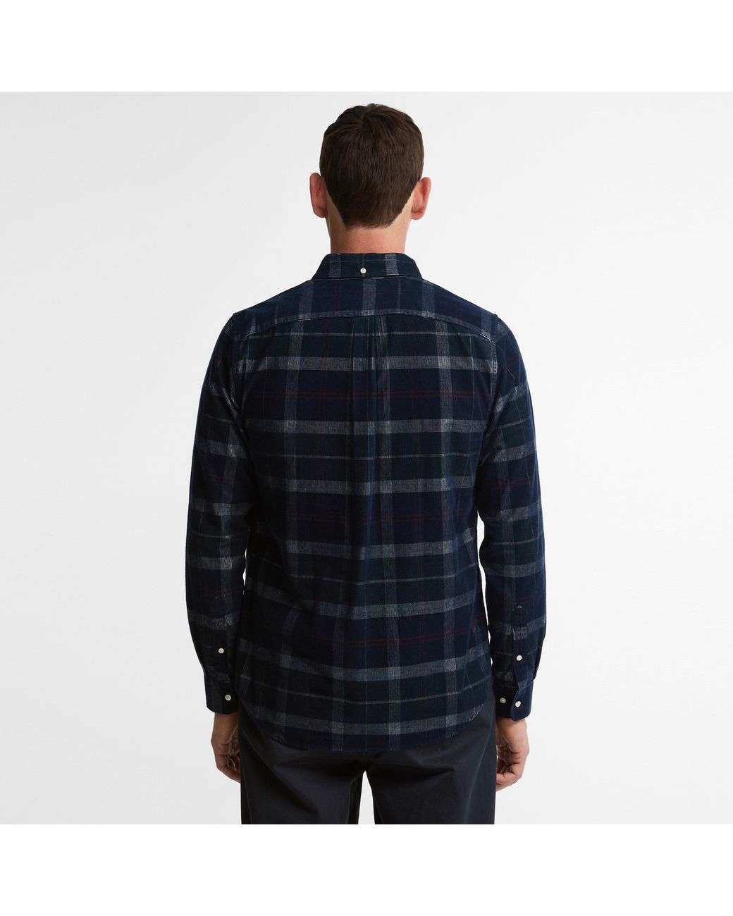 Barbour Blue Blair Tartan Cotton Long-Sleeve Tailored-Fit Corduroy Shirt for men