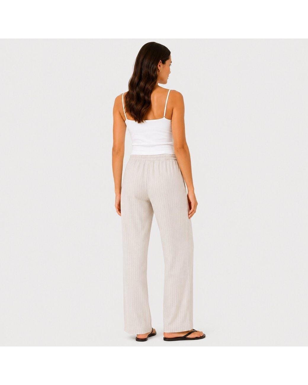 I Saw It First White Striped Straight Leg Trousers