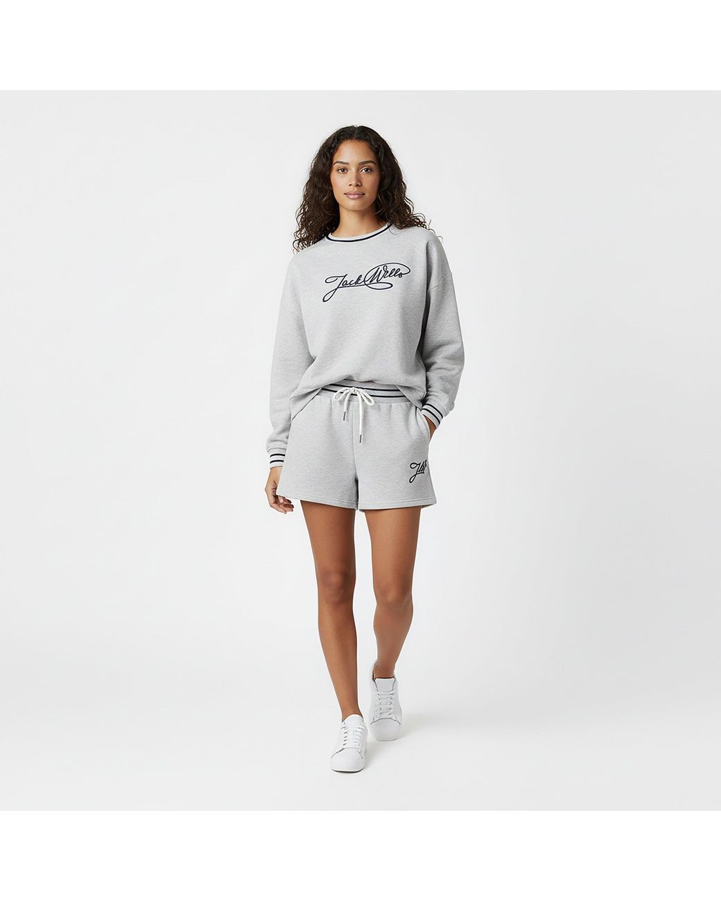 Jack Wills Blue Jw Sport Stripe Fleece Jogger Shorts