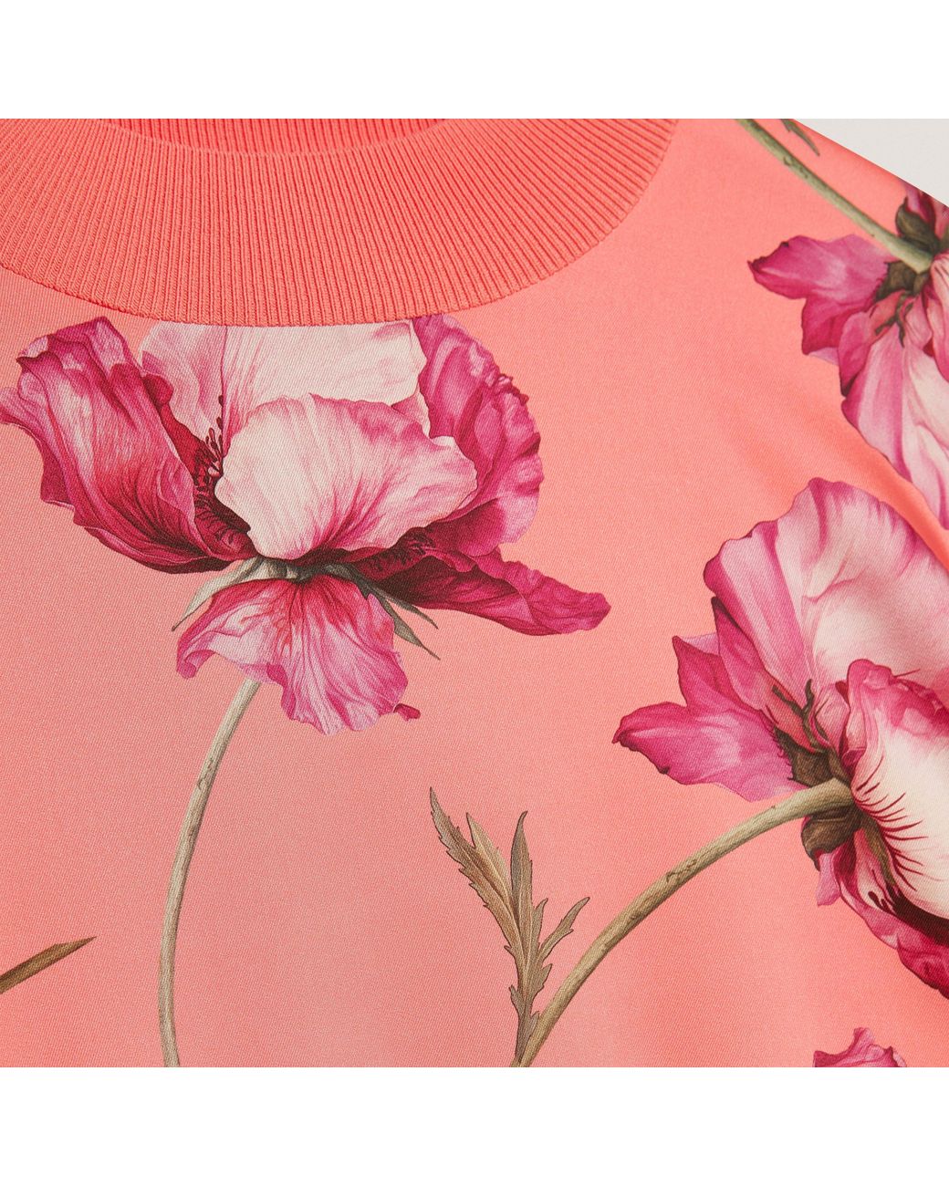 Ted Baker Pink Botanical Print Front Long Sleeve Knit Top