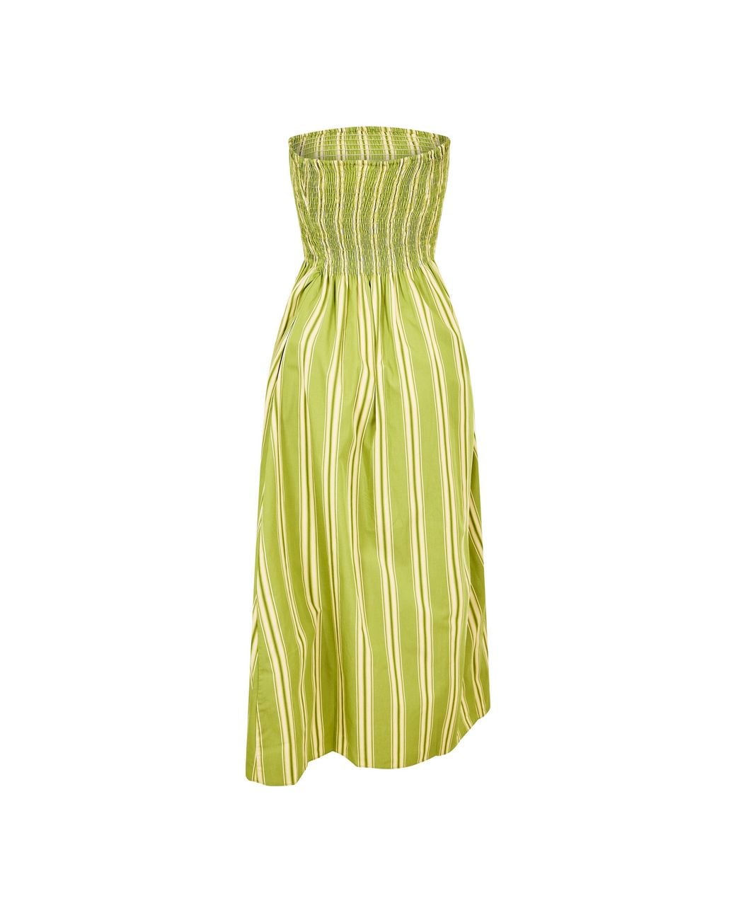 Faithfull The Brand Yellow Jamie Midi A Line Dress