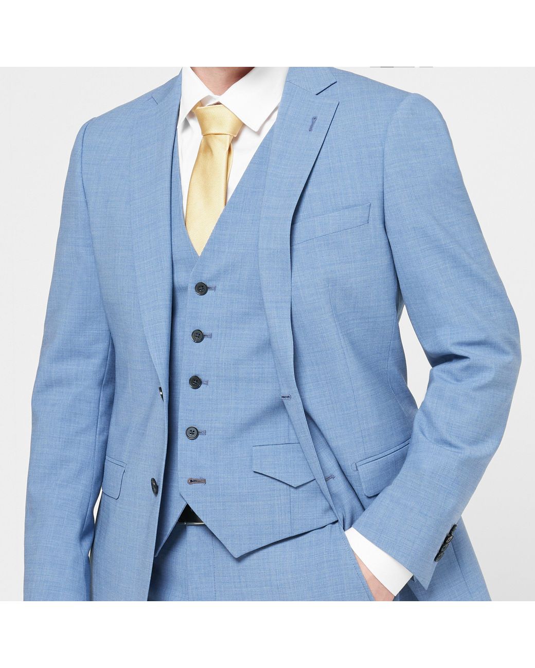 Without Prejudice Blue Kilburn Slim Fit Waistcoat for men