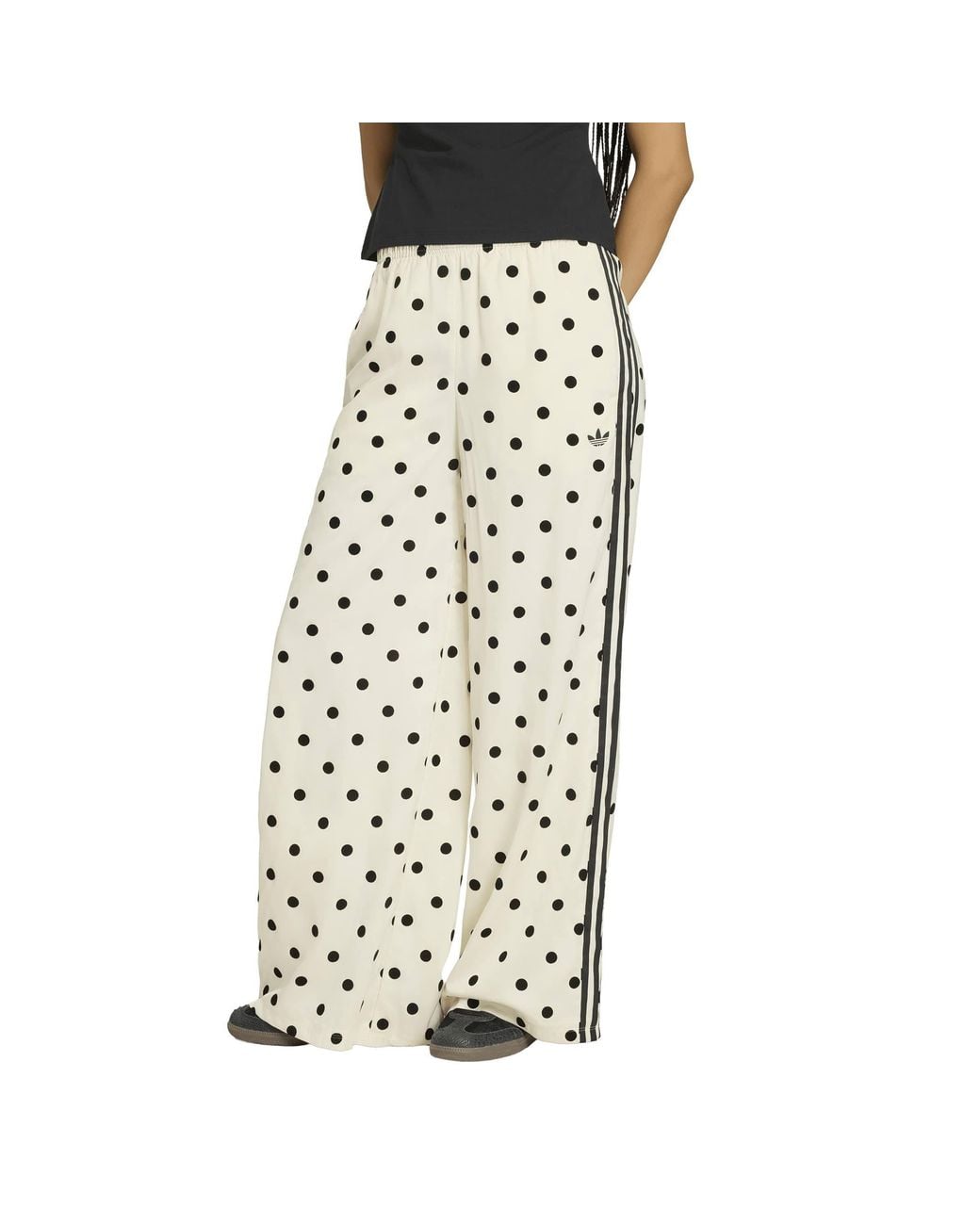 Adidas Originals White Polka Dot Relaxed-Fit Joggers