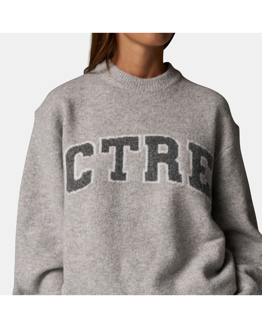 The Couture Club Gray Knitted Sweatshirt