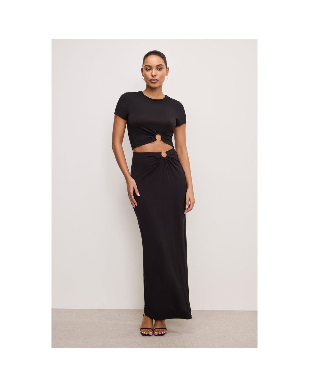 GOOD AMERICAN Multicolor Stretch High-Rise Maxi Jersey Skirt