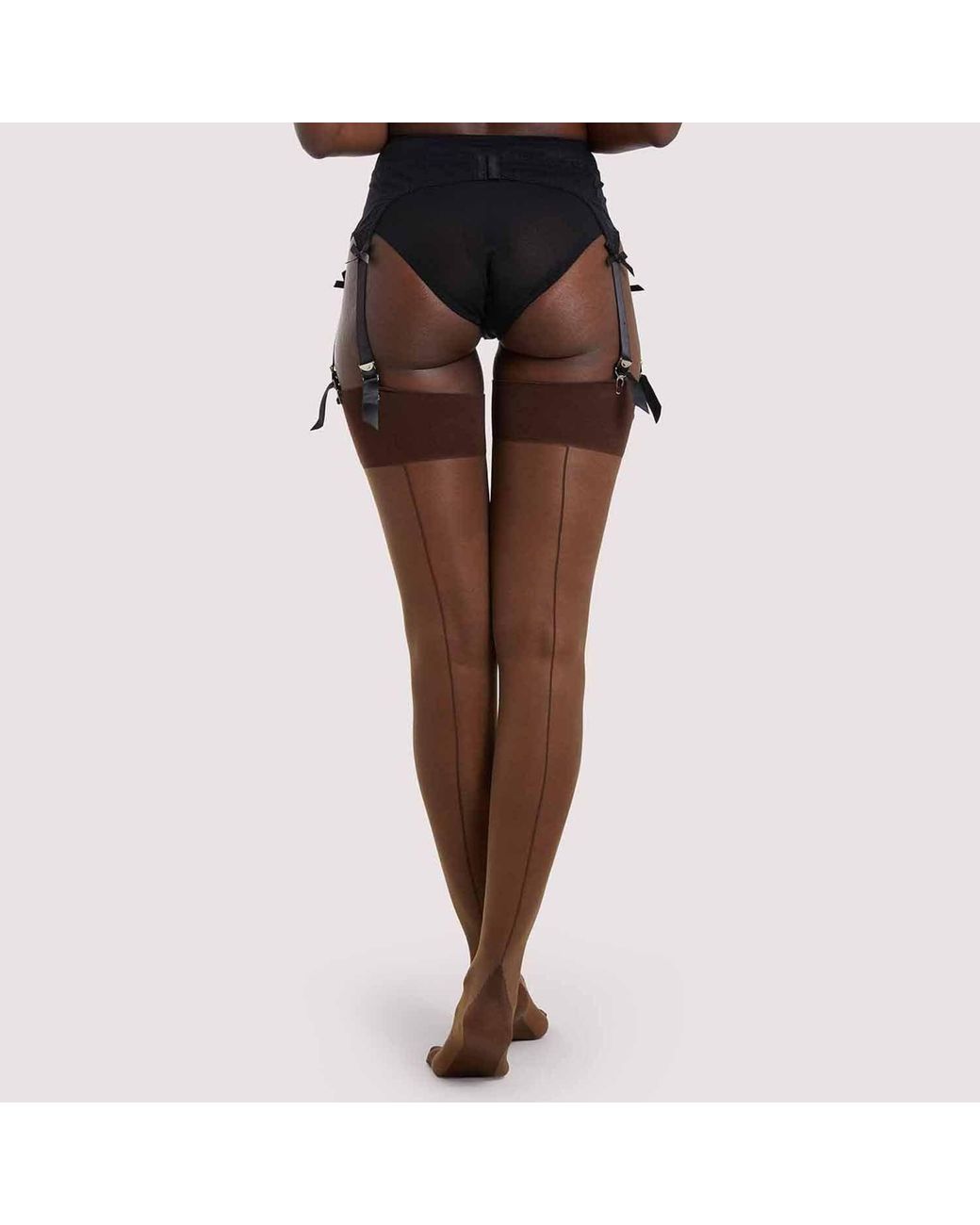 Playful Promises Black Seamed Stocking Dark