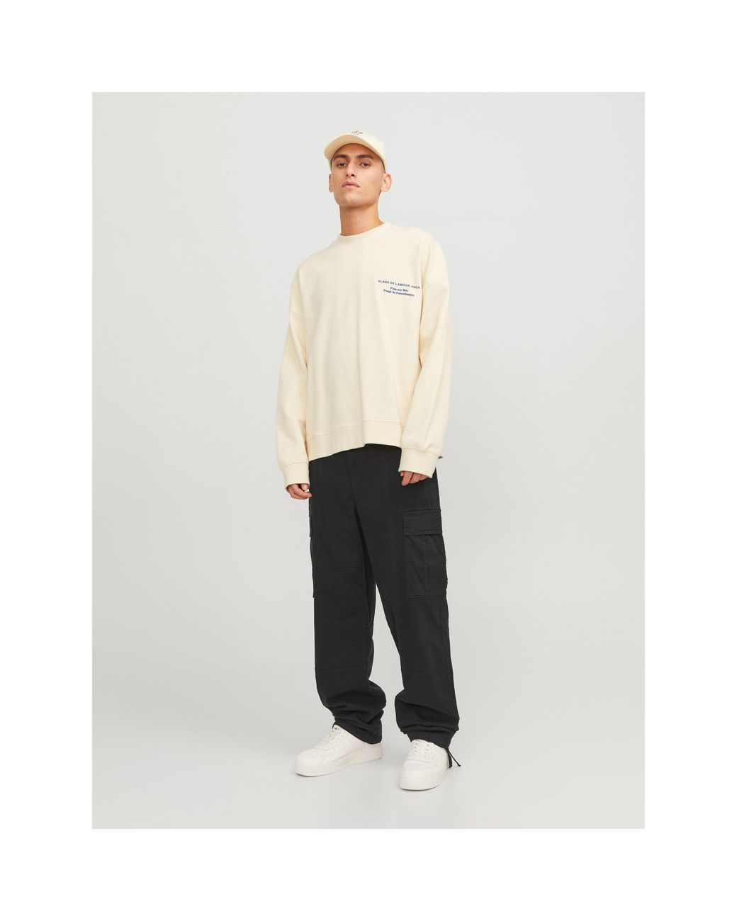 Jack & Jones Black Harlow Cargo Trouser for men