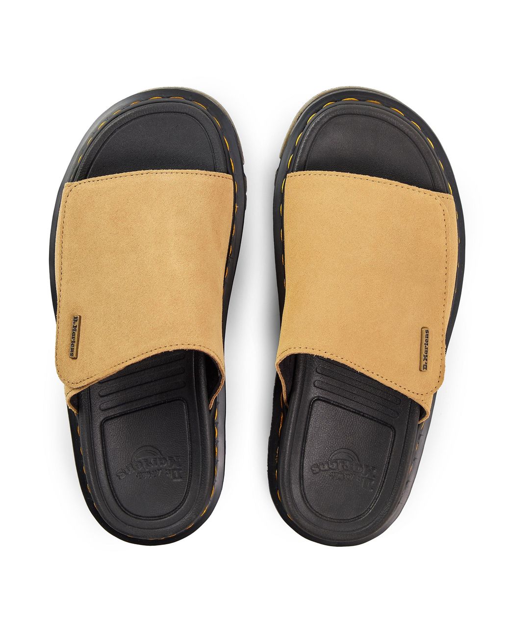 Dr. Martens Brown Zebzag Suede Platform Slides