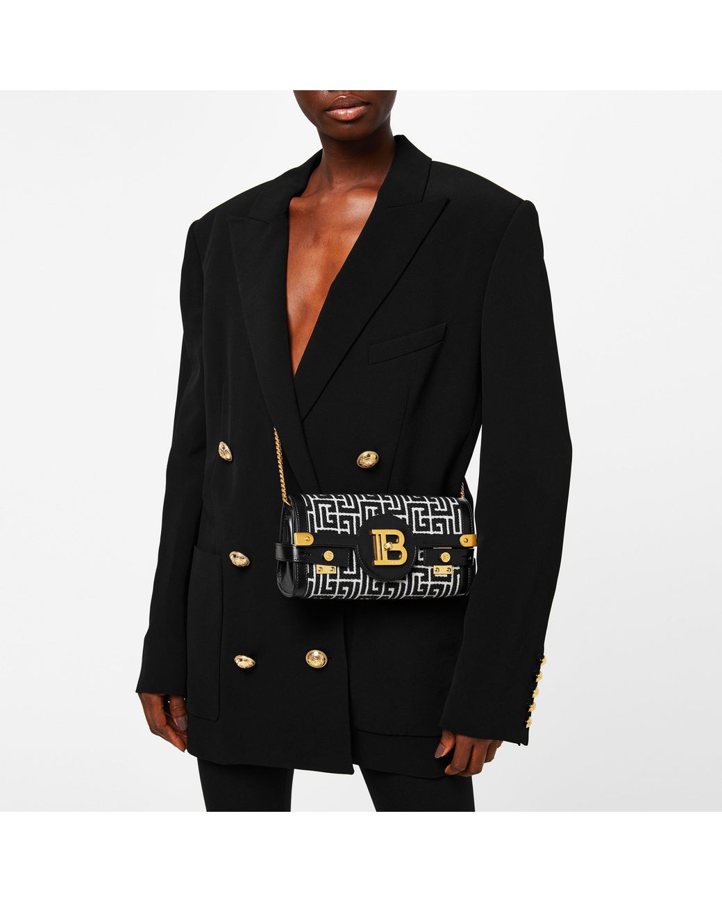 Balmain Black 6 Buttoned Boyfriend Double Breasted Viscose Long Sleeve Blazer