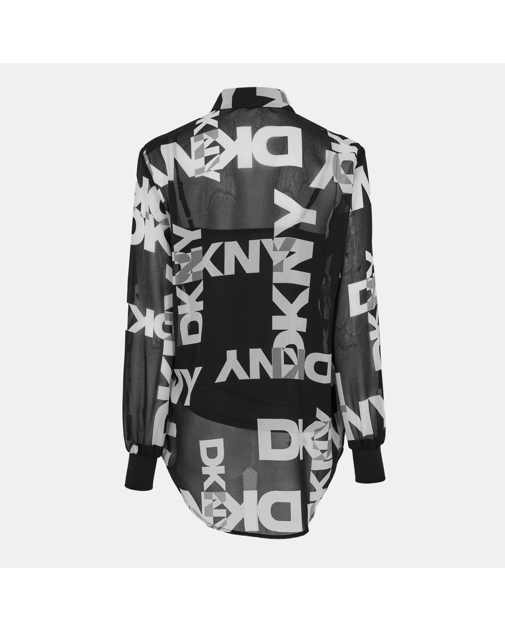 DKNY Black Long Sleeve Patterned Shirt
