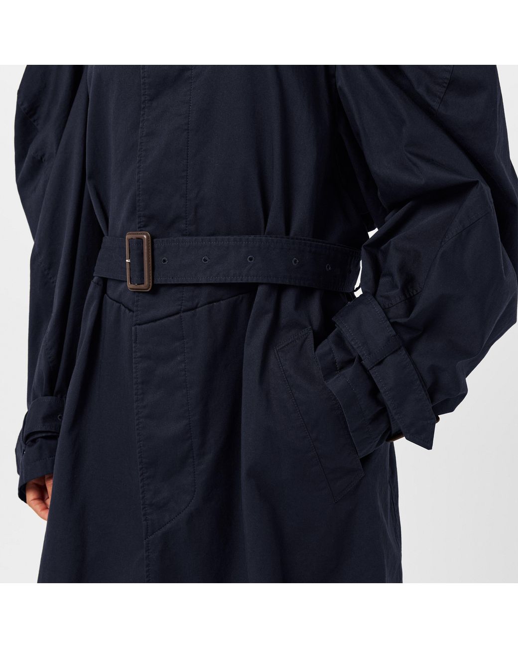 Balenciaga Blue Oversized Water Resistant Trench Coat