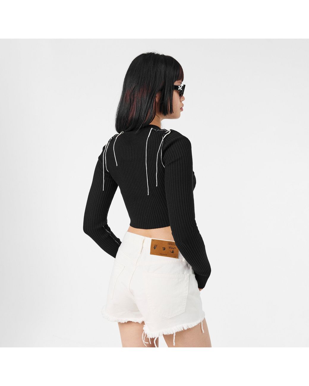 Off-White c/o Virgil Abloh Black Diagonal Stripe Knitted Top