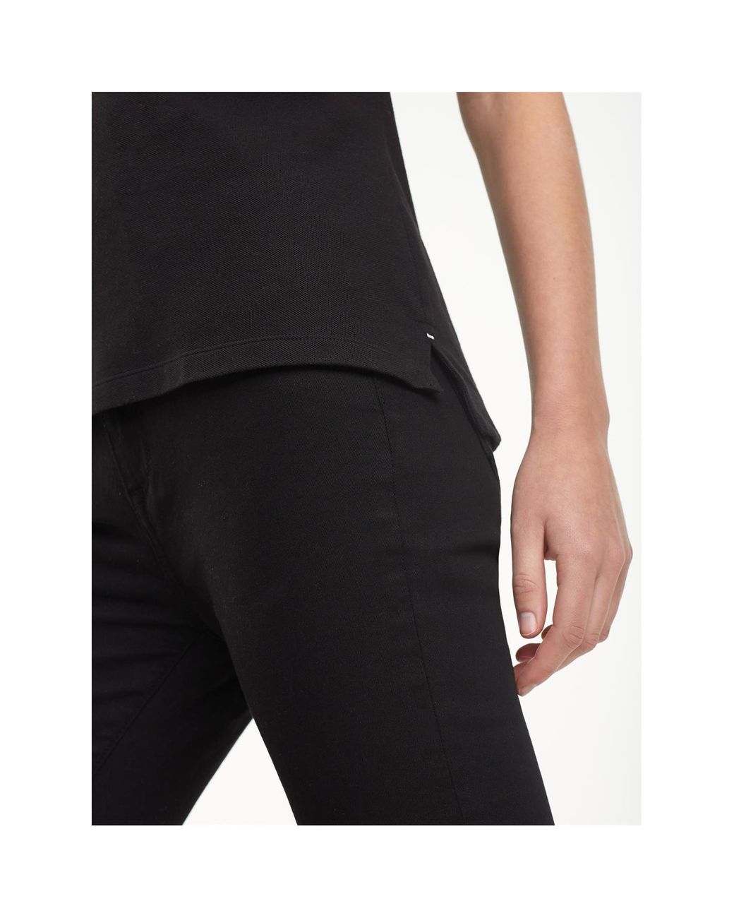 Tommy Hilfiger Black Heritage Short Sleeve Slim Fit Polo Shirt Ladies