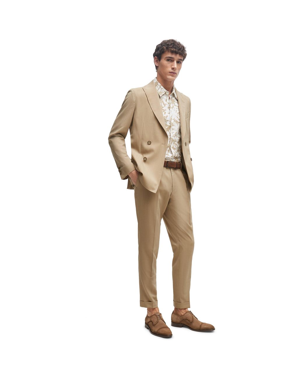 Boss Brown Derby Shoes for men