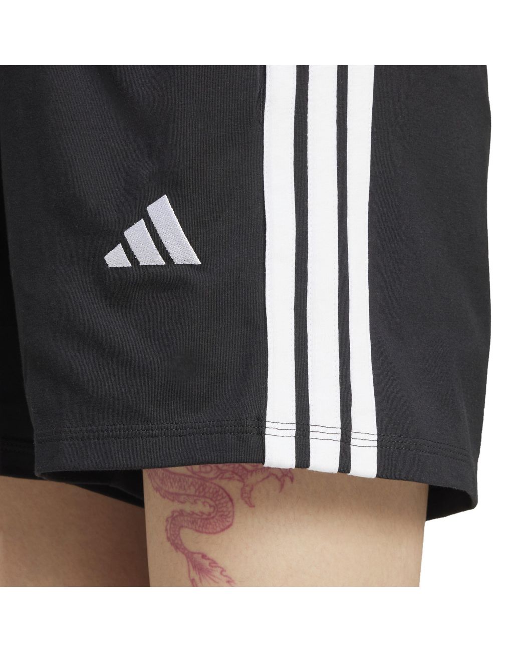 Adidas Originals Black Essentials 3 Stripe Shorts