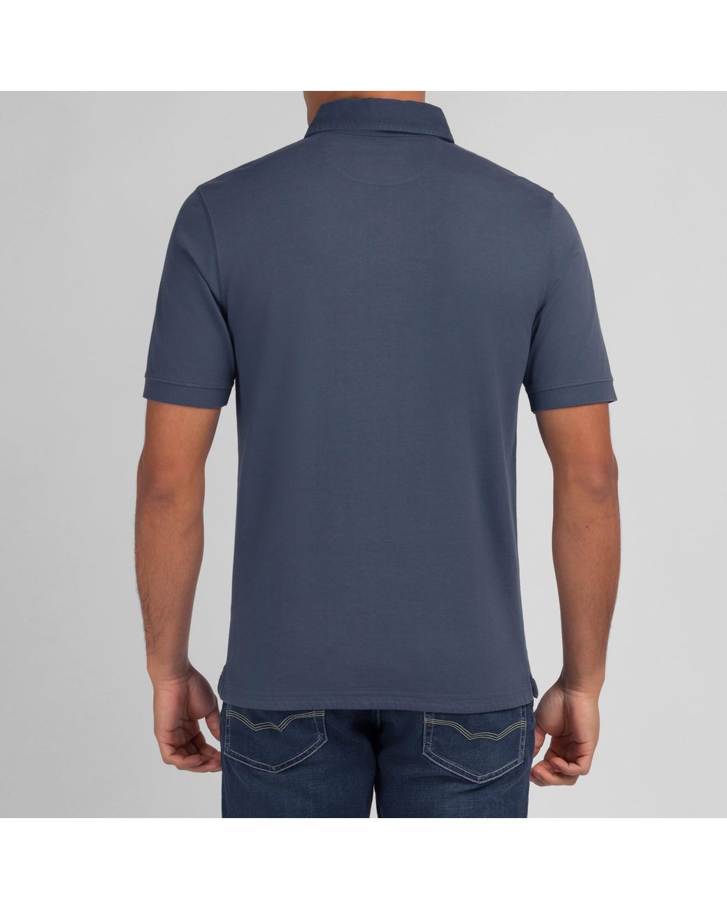 Eden Park Blue Plain Dark Jersey Polo Shirt for men
