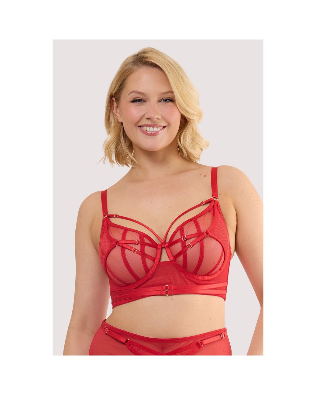 Playful Promises Red Eddie Ruby Crossover Balconette Bra