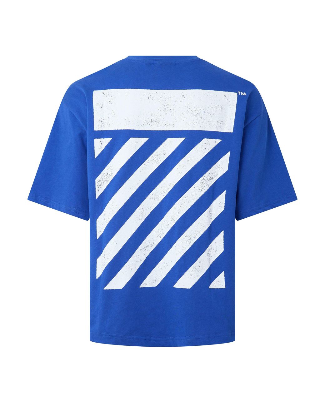 L/AB Off White Blue Diag Cotton Short-Sleeve Crew-Neck Oversized-Fit T-Shirt for men