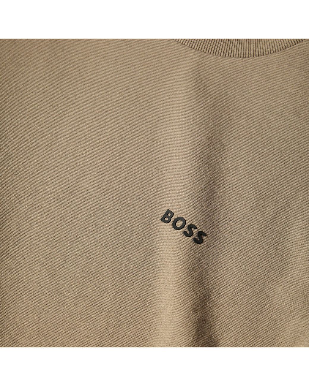 Boss Gray T-Shirt With Logo Design Stretch Cotton for men