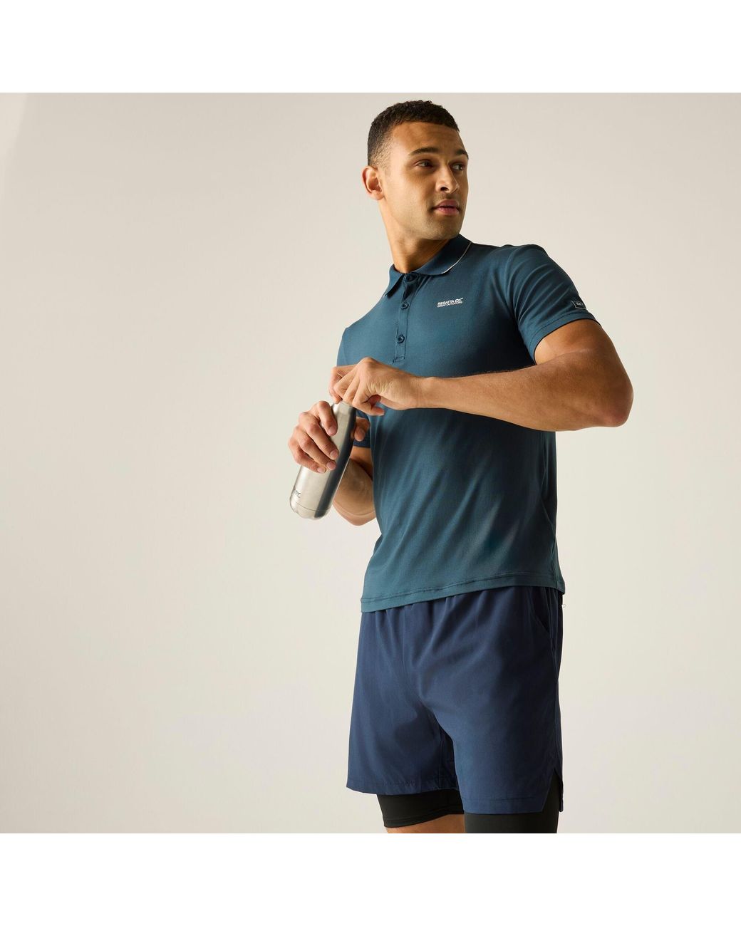 Regatta Blue Maverik Stretch Upf 50+ Polo Shirt for men
