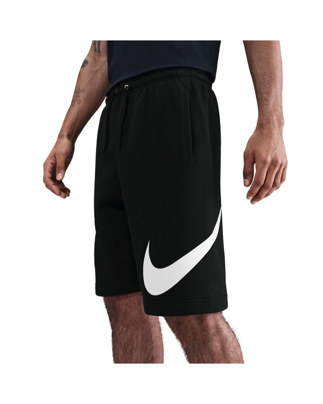 Nike Black Sportswear Club Graphic Shorts for men
