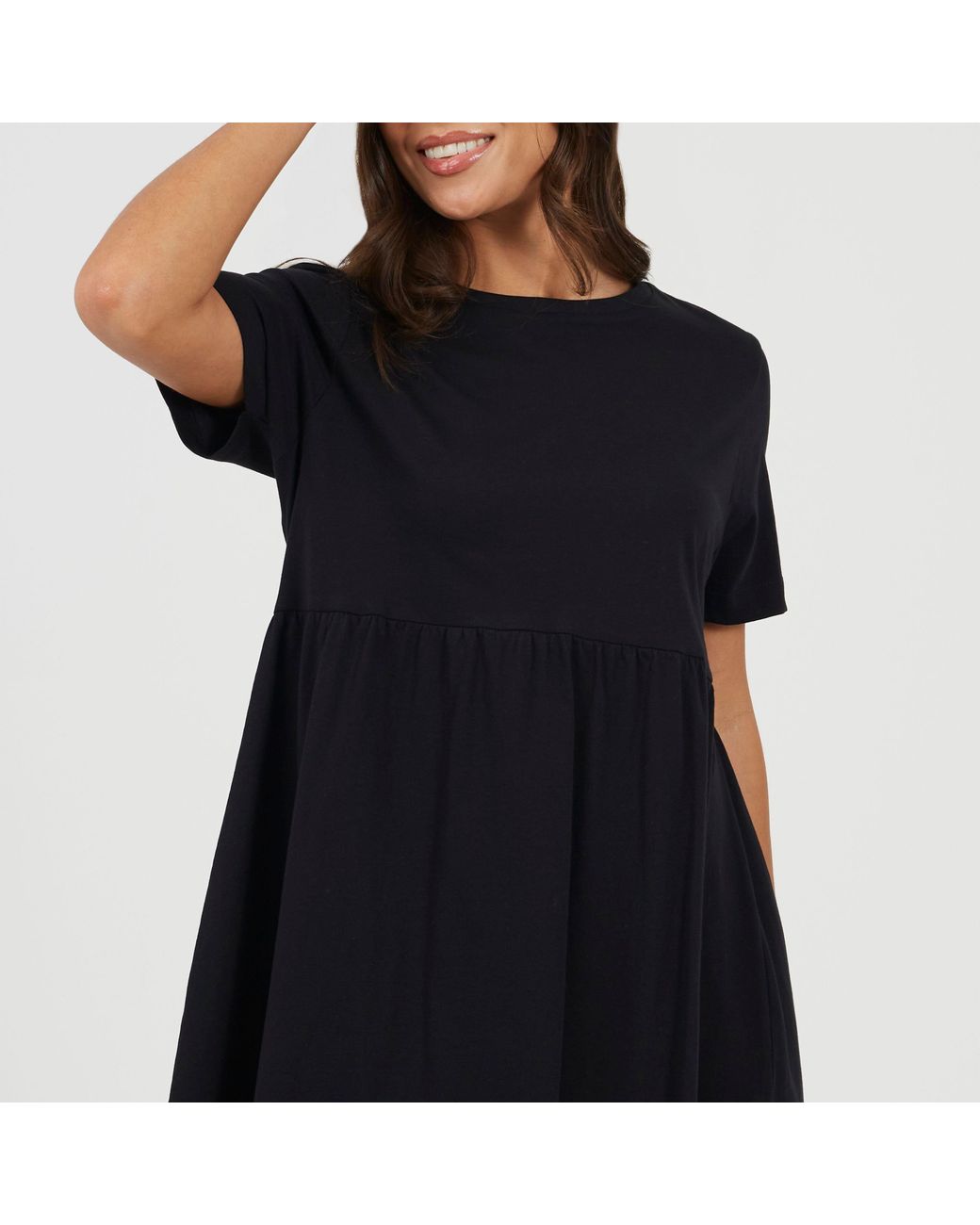 Brave Soul Black Jersey Smock Dress