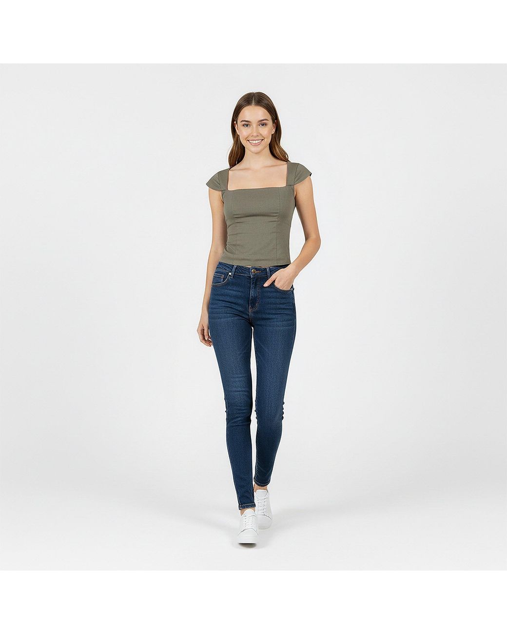 Jack Wills Gray Cap Sleeve Blouse