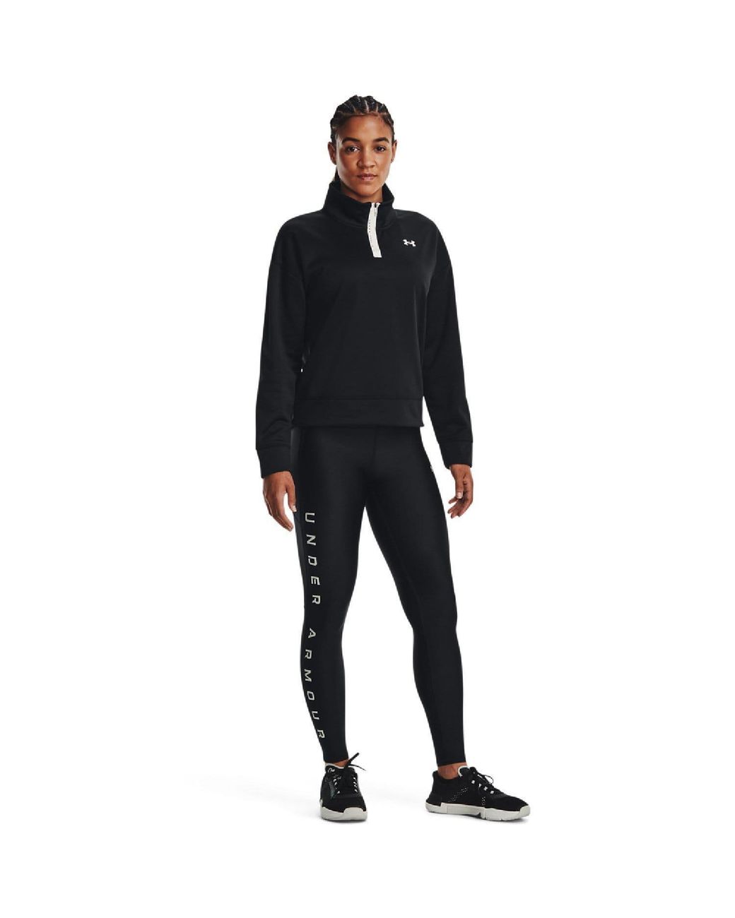 Under Armour Black Armour Fleece Reflective 1/4 Zip Top
