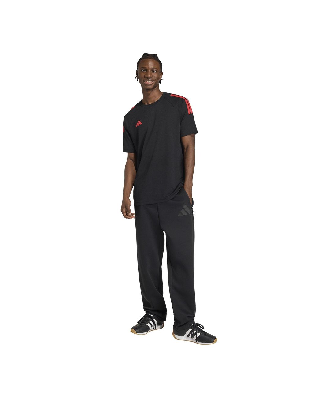 Adidas Black Classic 3 Stripe Sereno T-Shirt for men
