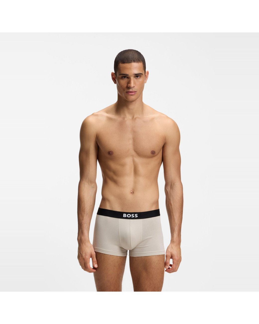 Boss Gray 3 Pack Boxers With Logo Waistband for men