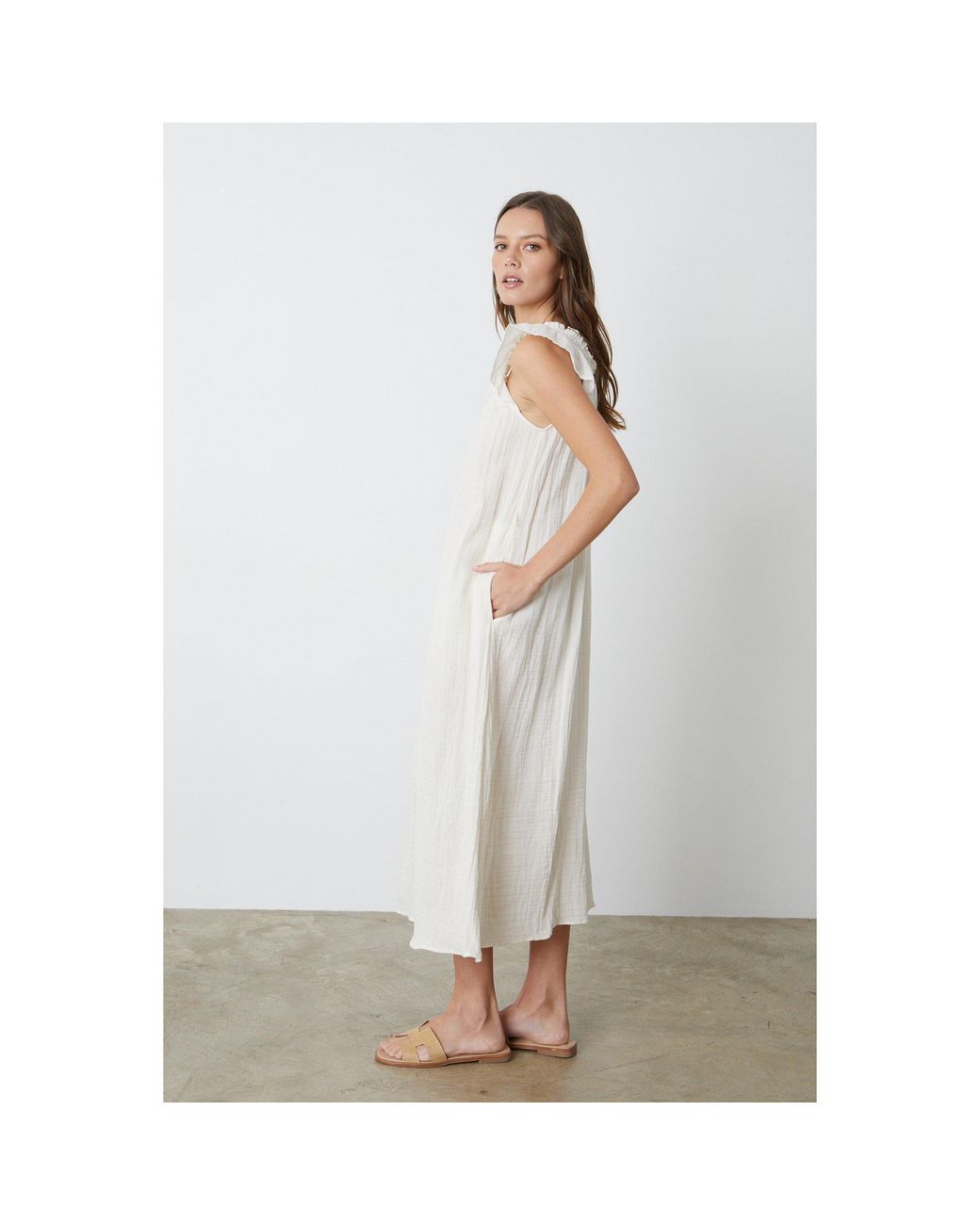Velvet By Graham & Spencer White Gauze Shift Dress
