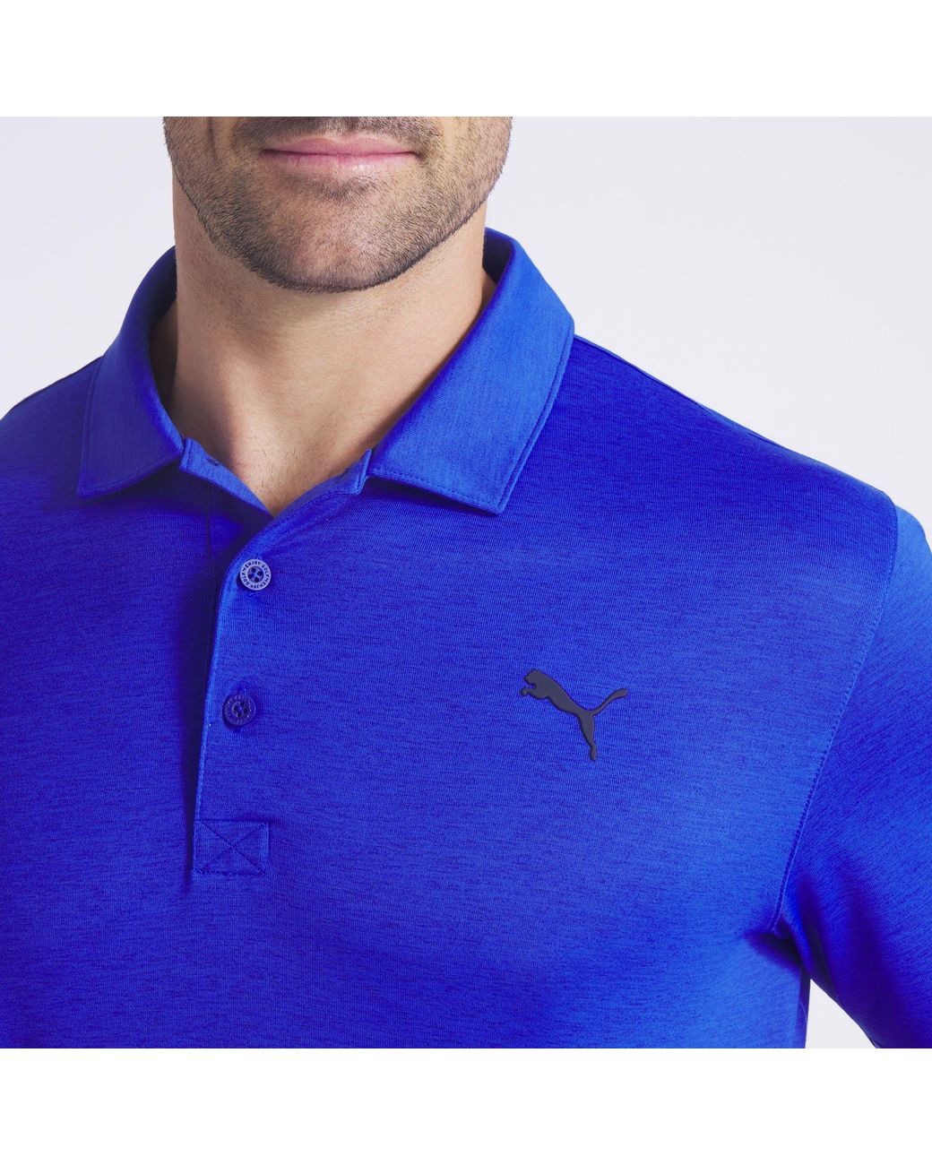 PUMA Blue Icon Heather Polo 2.0