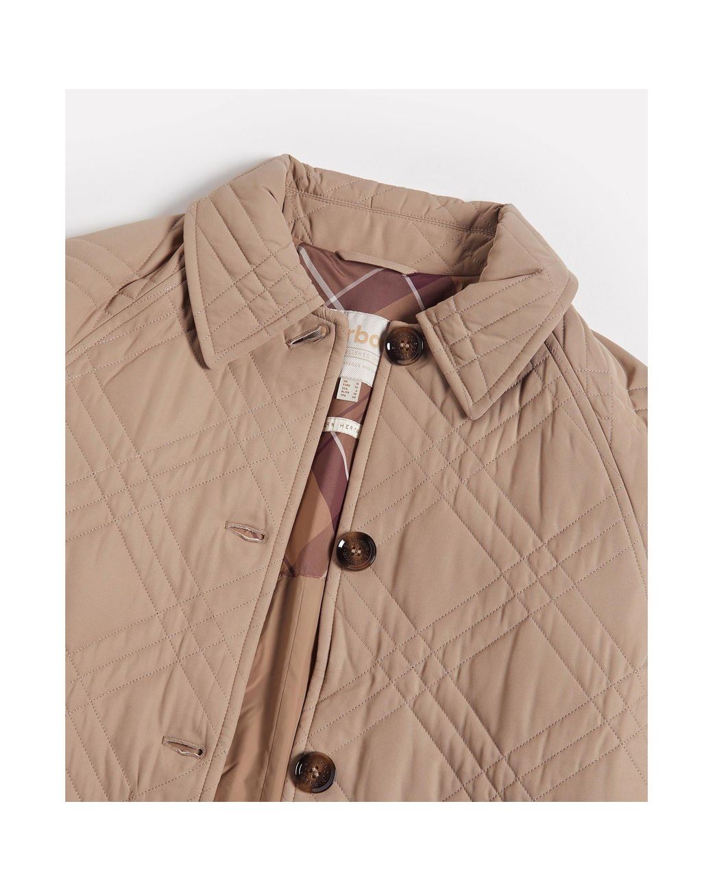 Barbour Blue Mariah Quilted Tartan Short Puffer Jacket