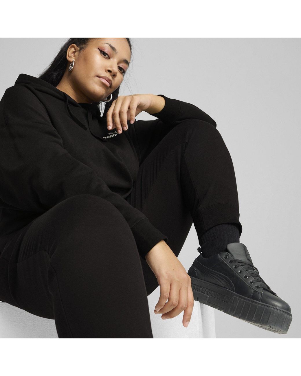 PUMA Black Essentials Logo Slim Trousers