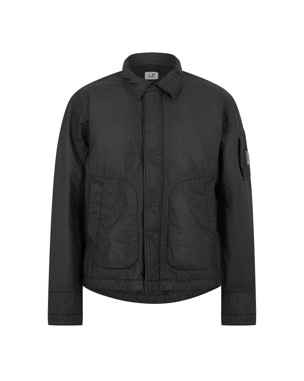 C P Company Black Feltro Bi Film Jacket for men