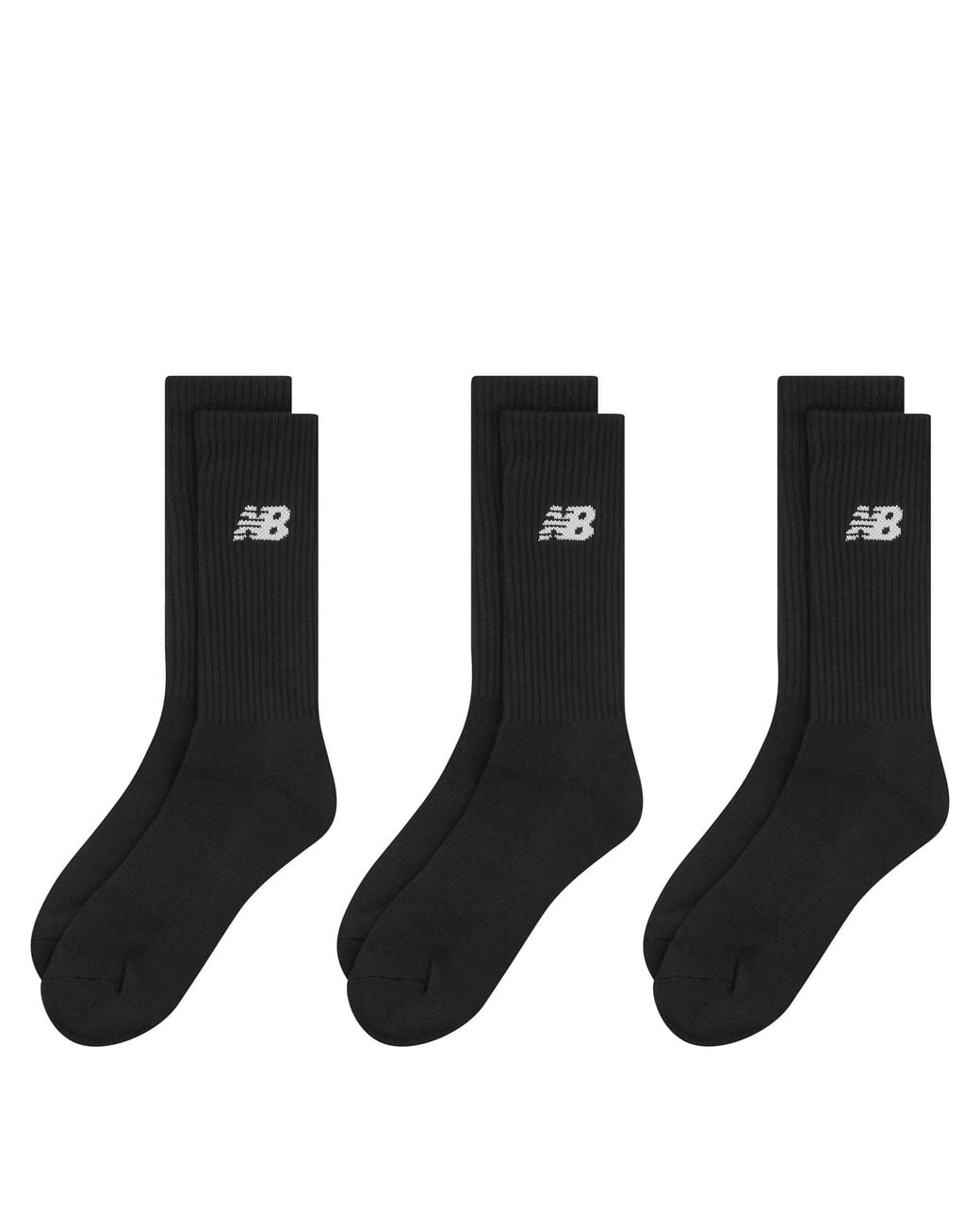 New Balance Black Everyday Crew Socks 3-Pack Adults