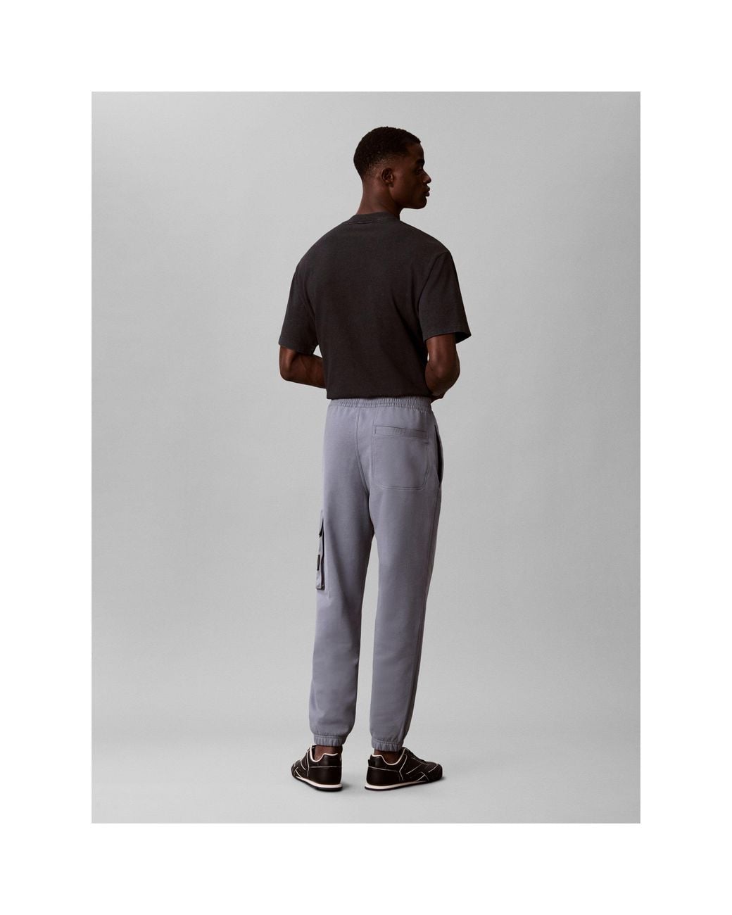 Calvin Klein Gray Badge Cotton Joggers for men
