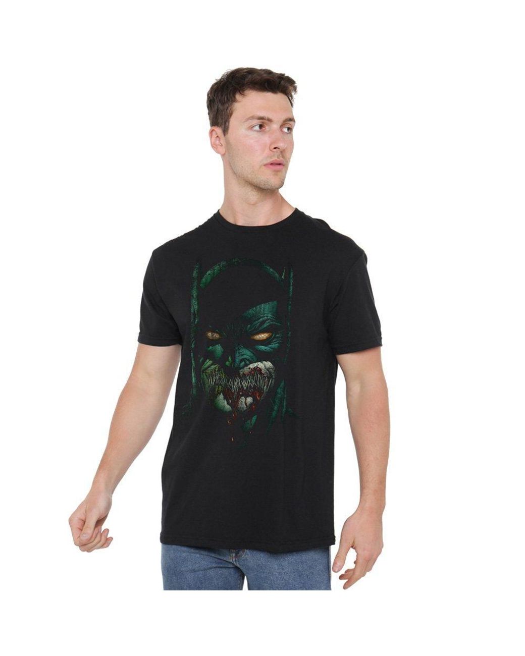 Dc Comics Black Stitched Up Cotton T-Shirt for men