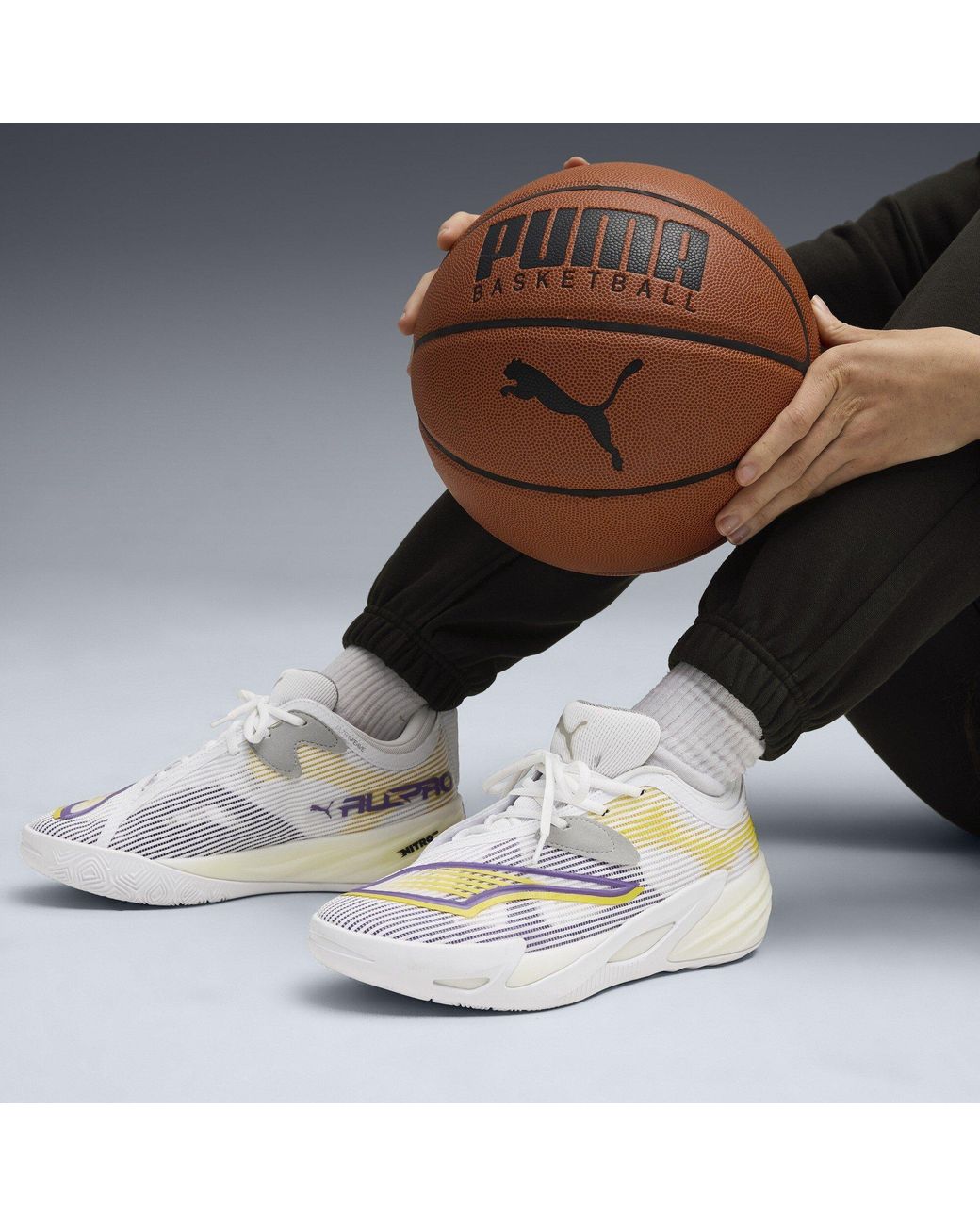 PUMA White All-Pro Nitro 2 Basketball Trainers for men