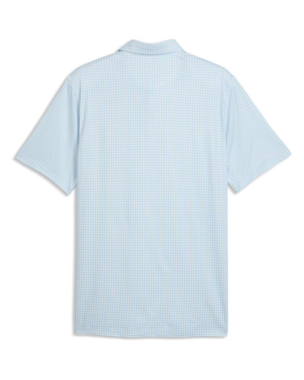 PUMA Blue Cloudspun Mono Check Short-Sleeve Polo Shirt for men