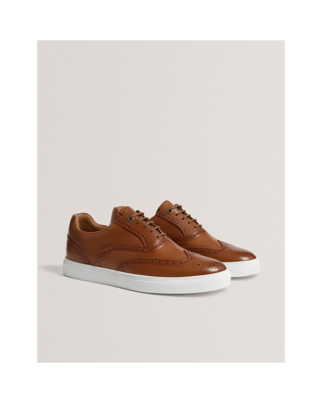 Ted Baker Brown Brogue Leather Platform Trainers for men