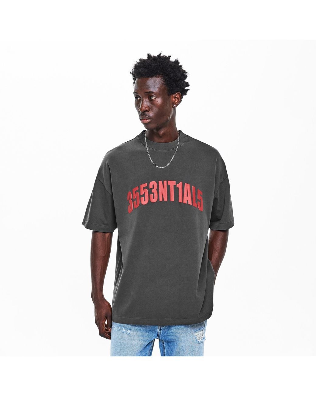 Fear Of God Gray Chicago Cotton Short-Sleeve Oversized T-Shirt for men
