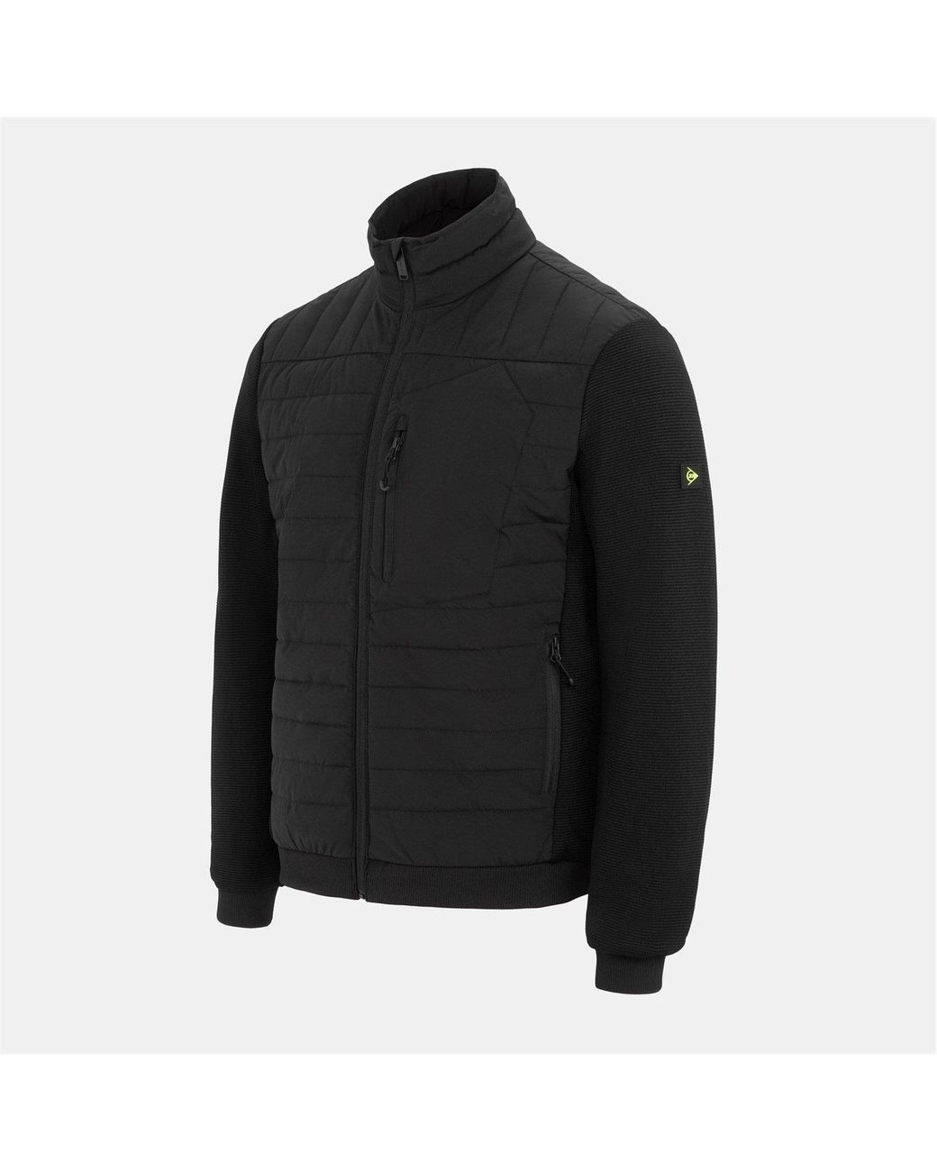 Dunlop Black Hybrid Baffle Work Long Sleeve Full Zip Softshell Jacket for men