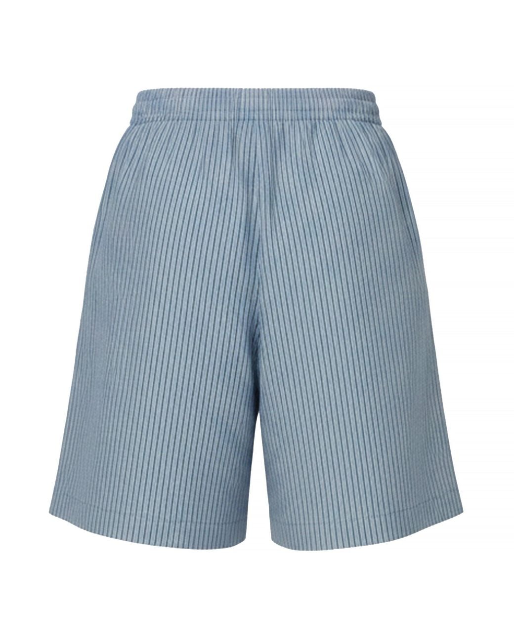 Stella Nova Blue Striped Anchor Embroidered Shorts